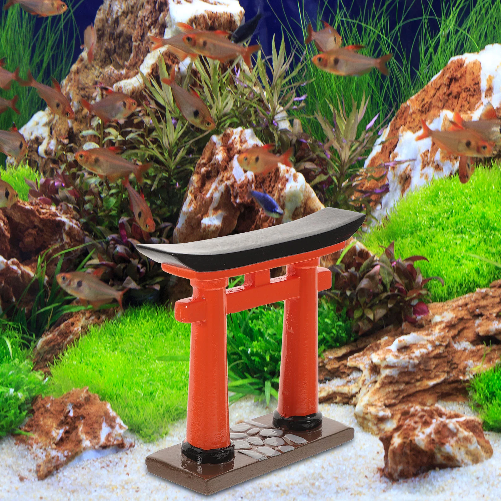 

Japanese Torii Gate Fish Tank Aquarium Landscape Prop Decor Garden Micro Resin Bonsai Decoration Scene Small