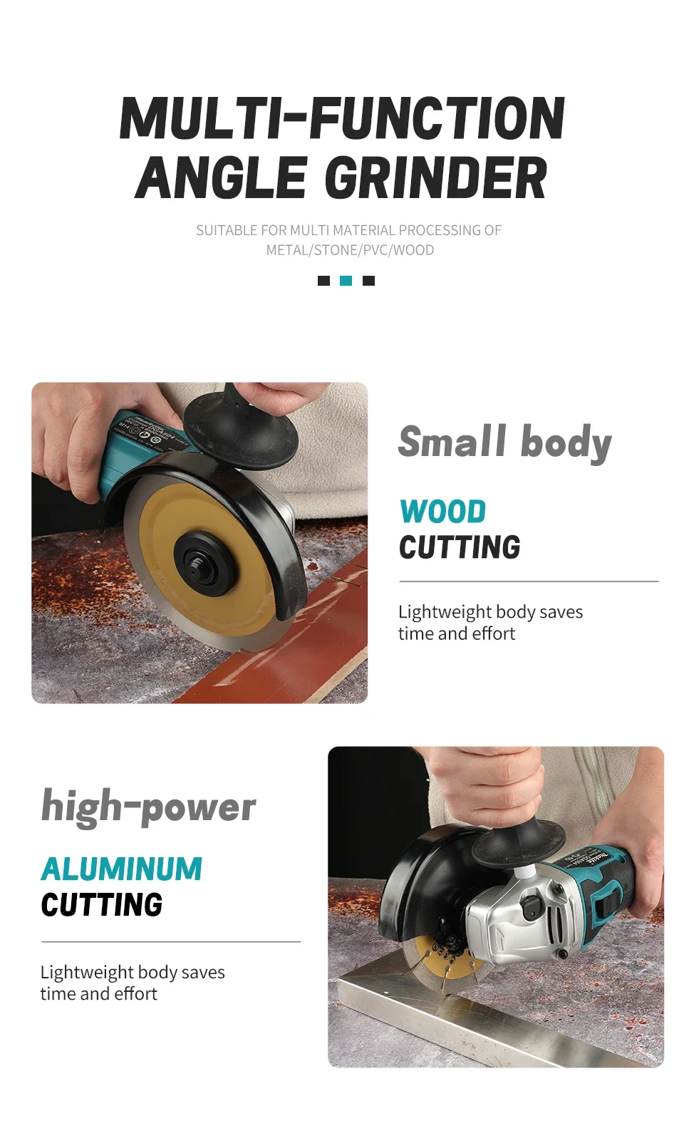 Side angle view of Makita DGA504 brushless grinder