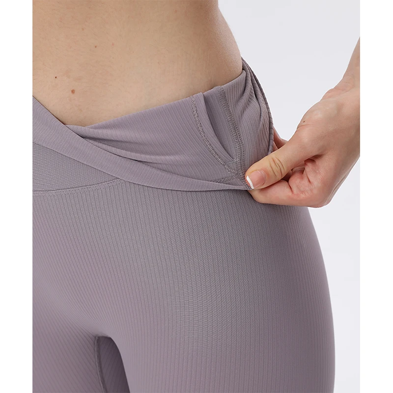 YJKVUR Nylon Gym Yoga Pants Women Leggings For Fitness High Waist Long Pants Women Hip Push UP Tights Women Clothing Rib Fabric