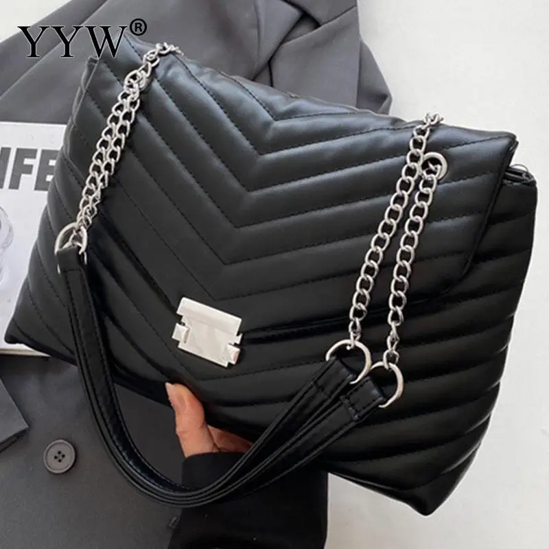 

INS Trendy Soft PU Leather Women Handbag Stripes Pattern Pleated Totes Female Flap Clutch Purse Designer Messenger Lanyard Bags