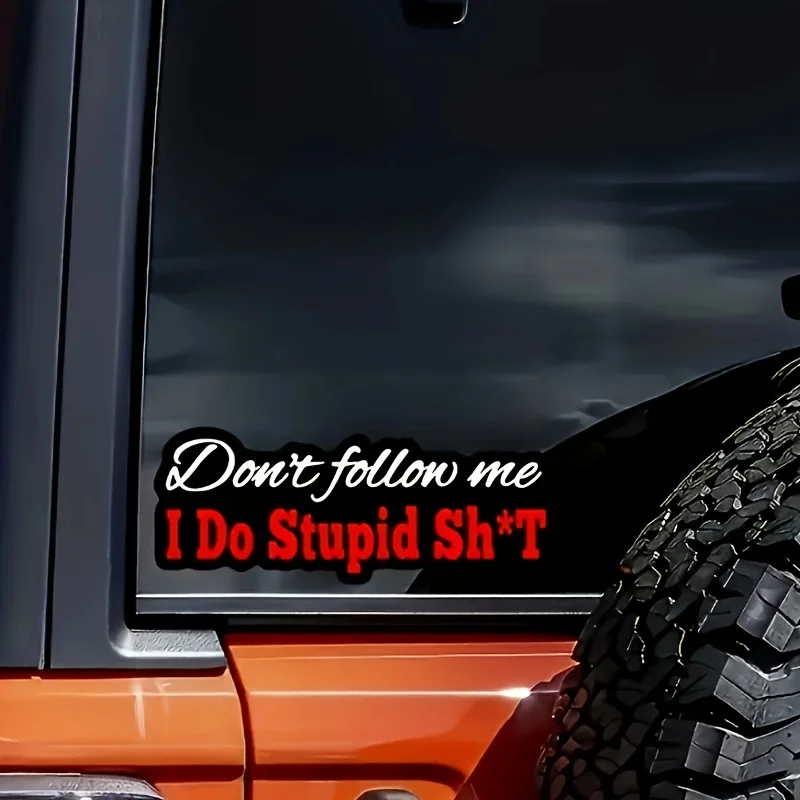 Stupid Cartoon Stickers - Suitable for Cars, Trucks, Vans, Laptops, Suitcases, Bumper Boxes, Window Table Glass Printing - 5