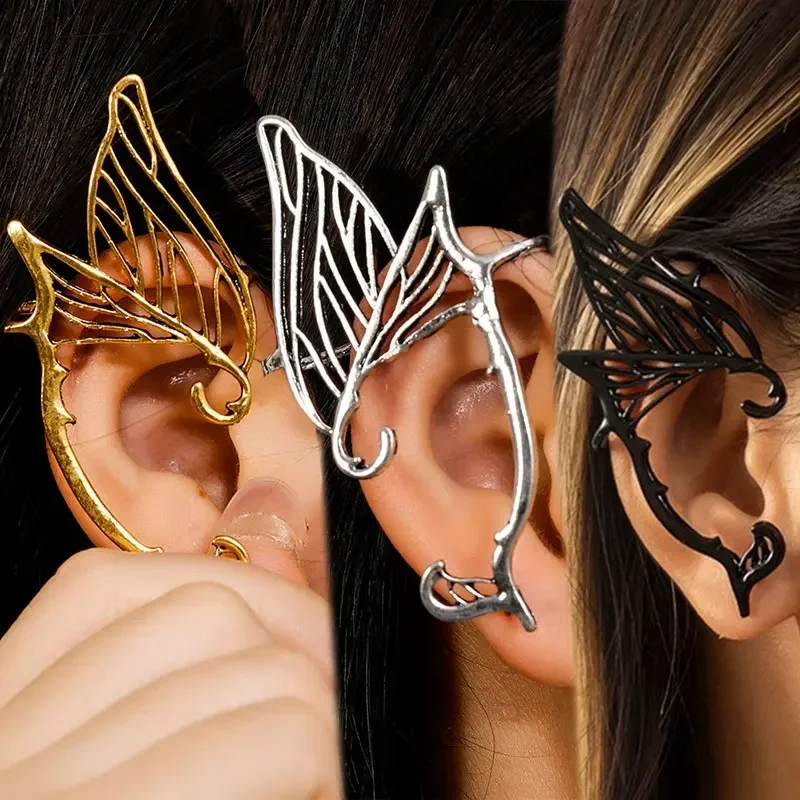 Moda Elf Ear Ear Cuff Orecchino Per Le Donne Simple Hollow Ears Outline Elf Ear Clip Creative Single No Piercing Orecchini Party