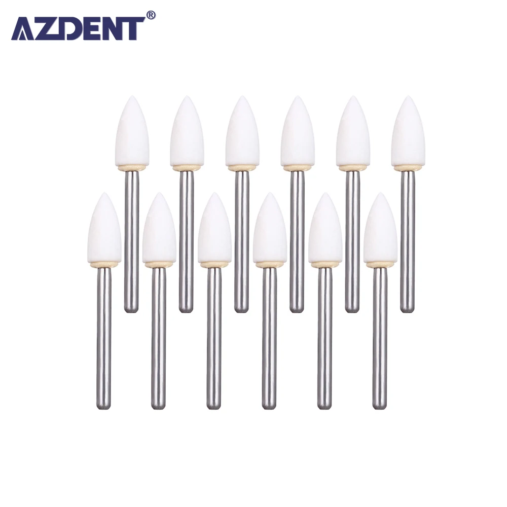 12pc/pack Dental Cone White Stone Polishing Fg Burs Fl2 Flame Abrasion Point Bur Fit High Speed