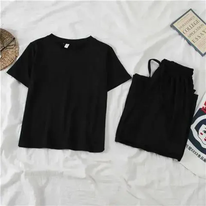 Women's 2-piece cotton pajamas loose fitting pajamas long sleeved casual home set women pajamas set women pajama suit cotton pajamas set