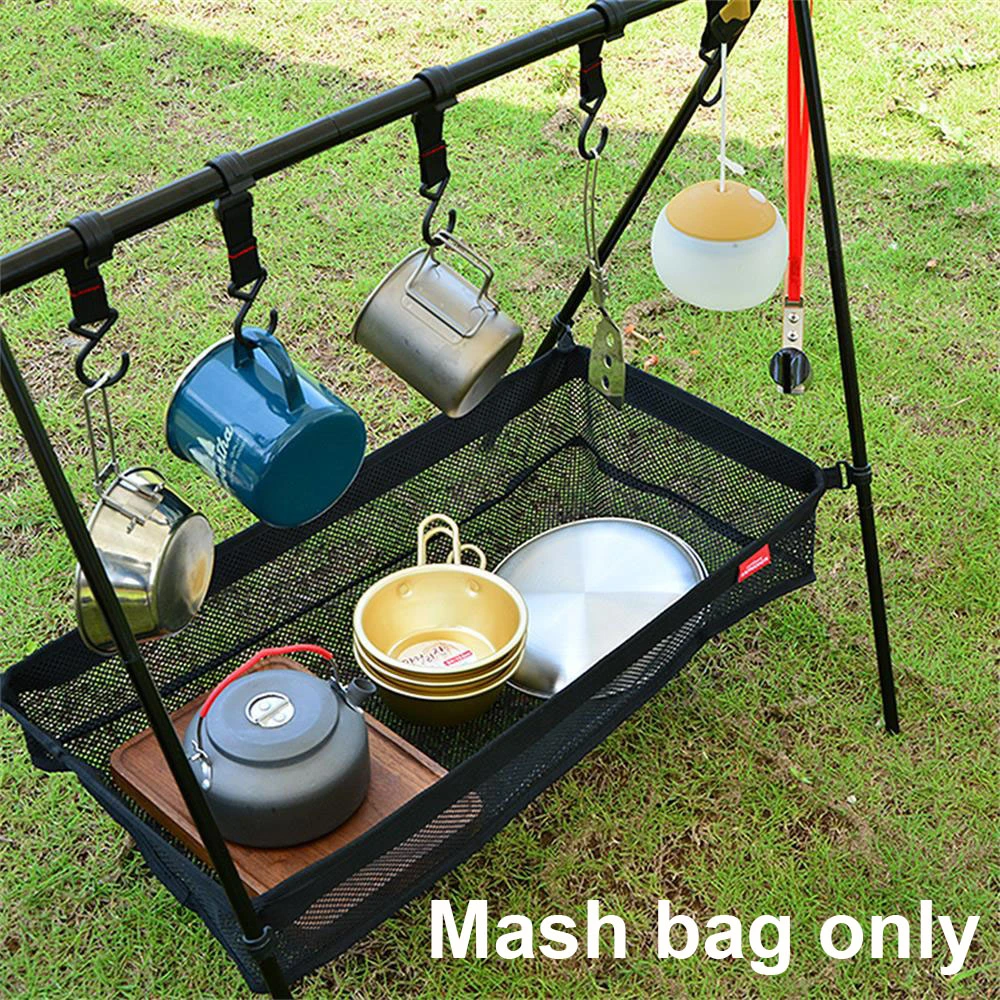 Picnic Under Table Storage Bag Desk Storage Box Tripod Mesh Basket