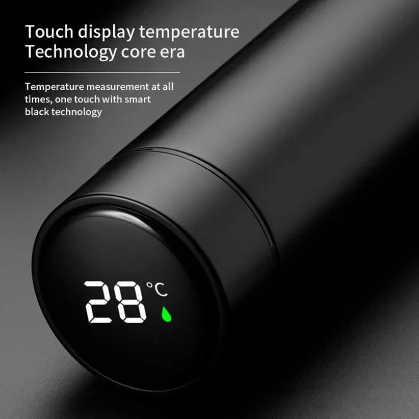 500ml Smart Thermos Intelligent Digital Display Vacuum Cup Water Cup Stainless Steel Vacuum Flasks Mug Water Bottle Drinking Cup