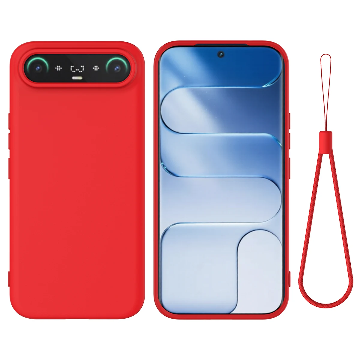 Slim Shockproof Liquid Silicone Phone Case with Protective Strap