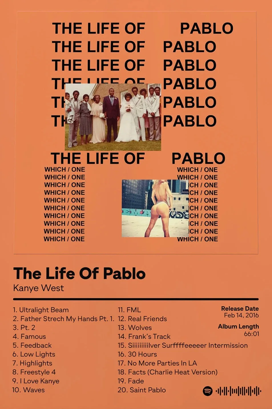 Kanye West – The Life of Pablo Album Cover Poster (2016) – Iconic Hip-Hop Artwork 7