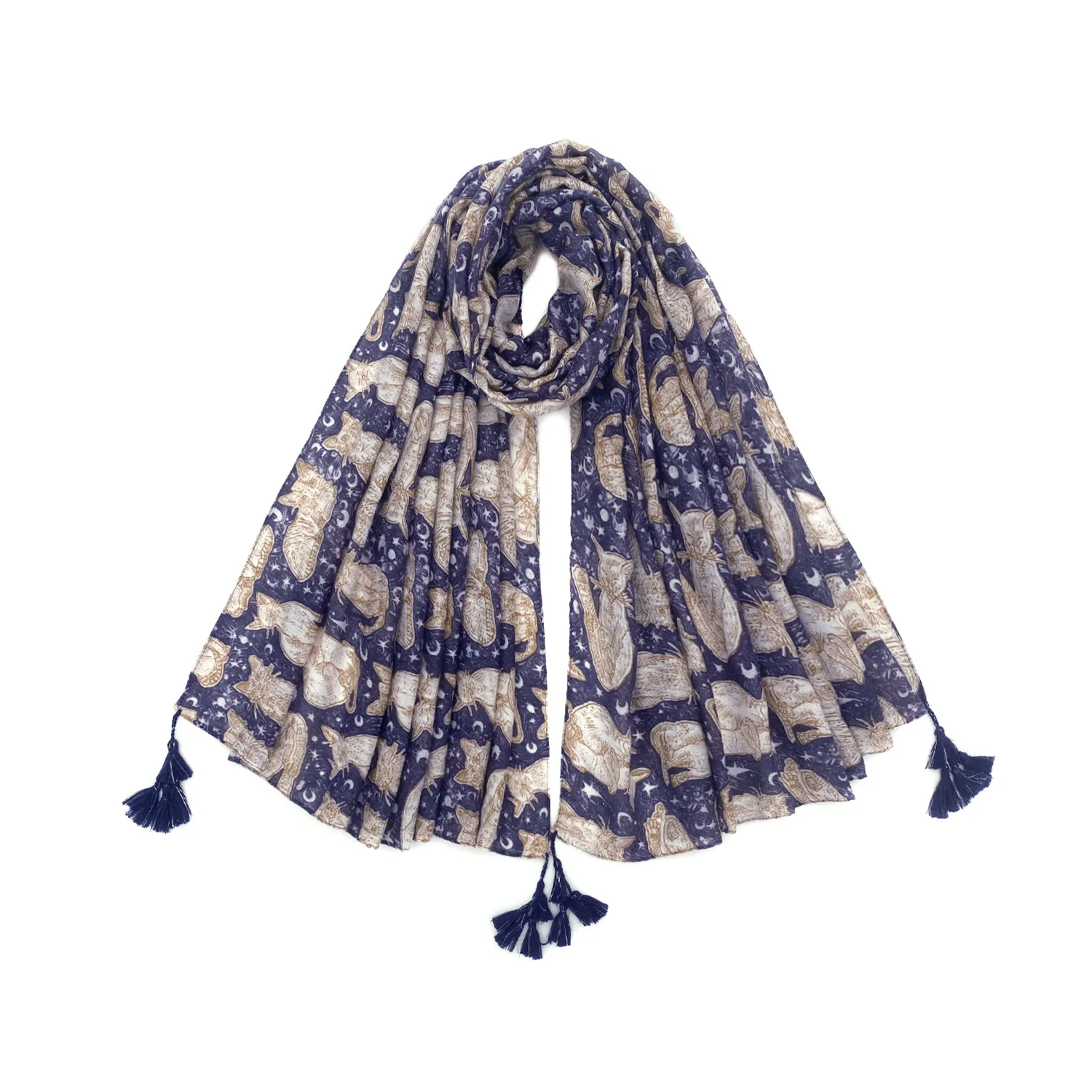 2022-newest-women-cat-animal-pattern-scarf-cotton-voile-scarf-shawls