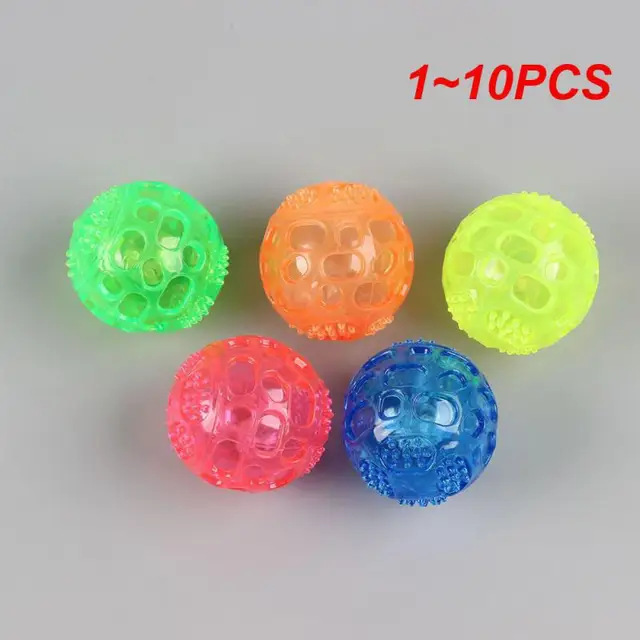 1~10PCS Bouncy Pets Ball Toys Bite-resistant Sounding Elastic Colorful Ball Molar Cleaning Teeth For Large Small Dogs Pet