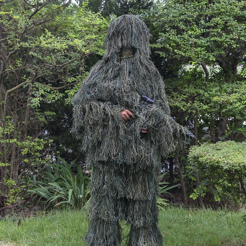 5pcs/set Camouflage Ghillie Suit Yowie Tactical Clothes Camo Suit for Hunting Paintball Ghillie Suit Men Hunting Clothes 5