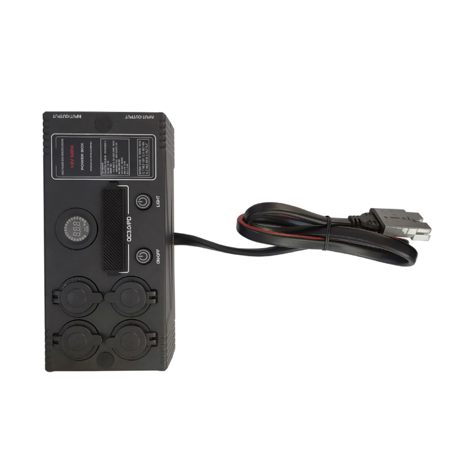 

12V Mini Power Box Control Box with 2 Anderson Plug & 3 USB & 3USB-C & 4 Cig Sockets With LCD Display