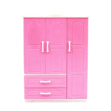 

New Closet for Barbie Dolls Fashion Toy Open Wardrobe Clothing Organizer with Plastic Hanger Dollhouse Furniture Accessories