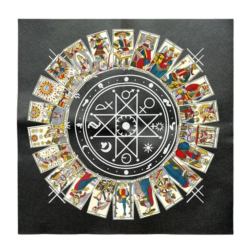 

Tarot Table Cloth Square 19.29 X 19.29inch Tarot Divination Table Cover Divination Astrology Board Game Tarot Cards Mat