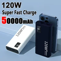 120W High Capacity Power Bank 50000mAh Fast Charging Powerbank Portable Battery Charger For Xiaomi  iPhone Samsung Huawei 1