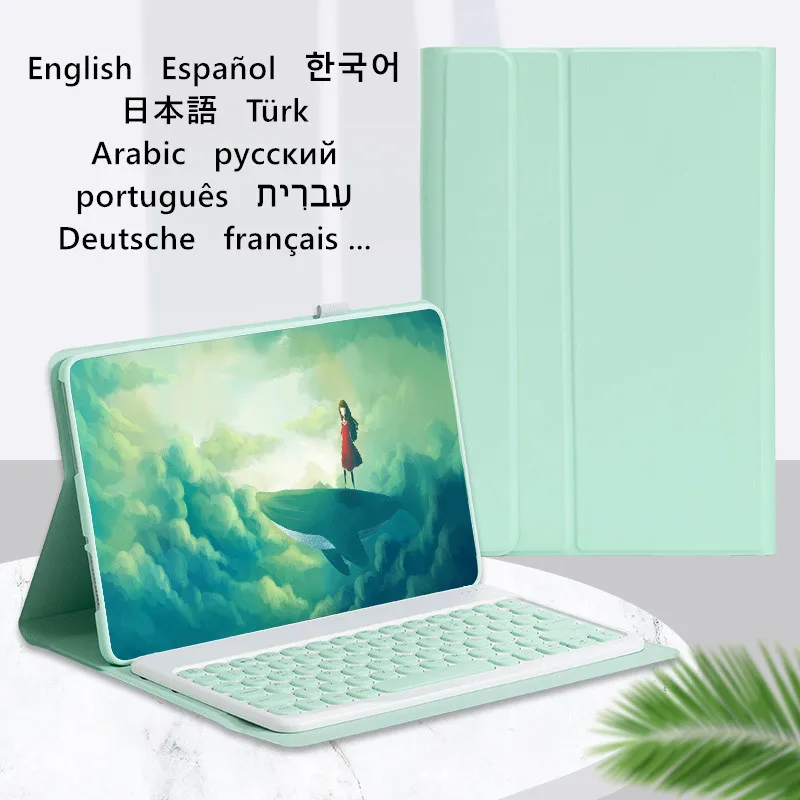 New For Realme Pad Tablet Round Keyboard Case Wireless Mouse For Realme Pad 10.4 Inch 2021 Magnetic Smart Cover Funda