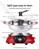 5L Stainless Steel Electric Hot Pot Chinese Hot Pot Twin Divided Hot Pot Cooker 3