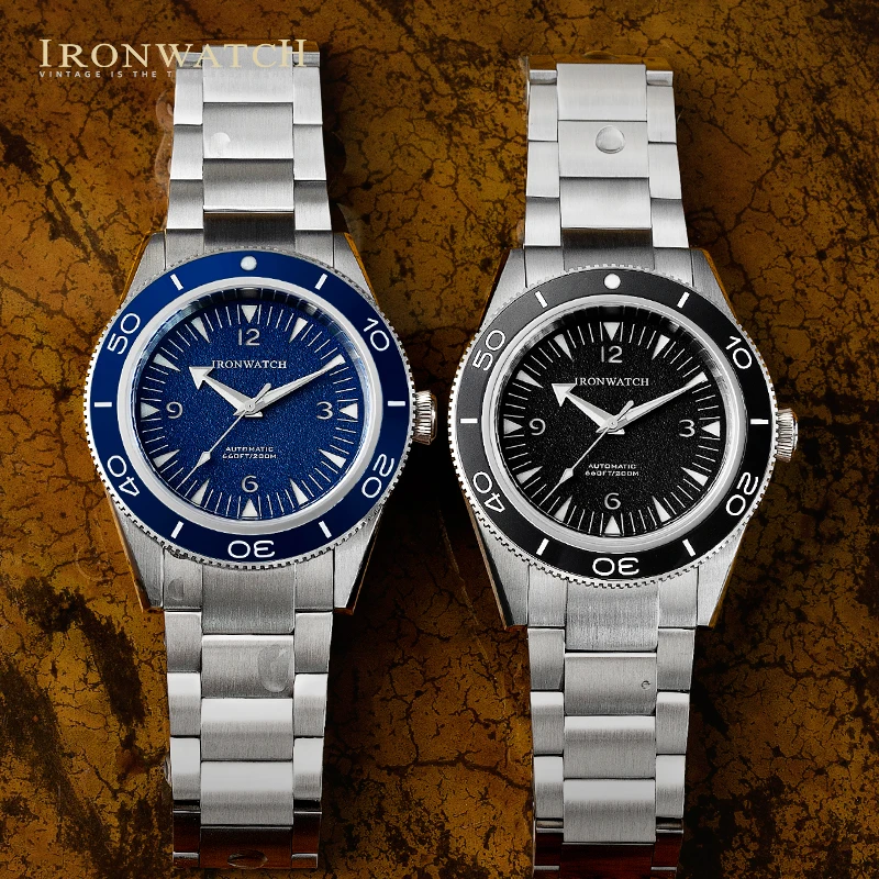 IRONWATCH 40mm Sandwich Dial Watch for Men Sapphire Glass NH35