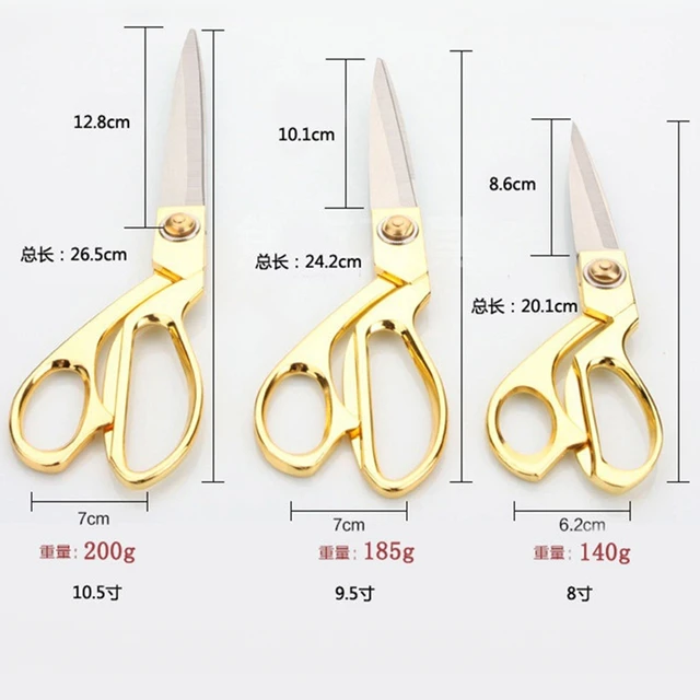 Gold Color Ribbon Cutting Scissors with Silver Stainless Steel Blades