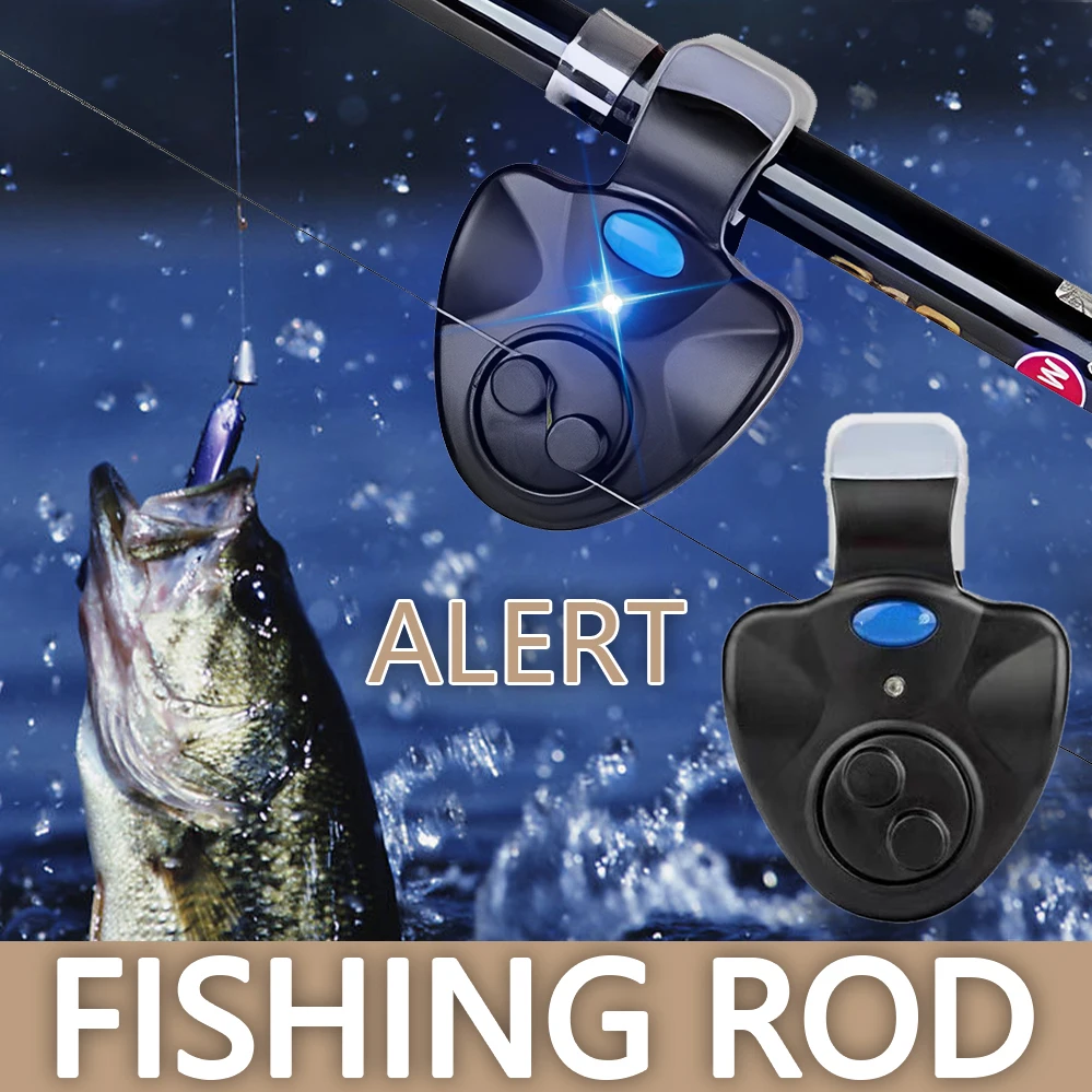 Electronic Fishing Bite Alarm With Led Light Sound Alert Universal Rod Clip Waterproof Lightweight Sensitive