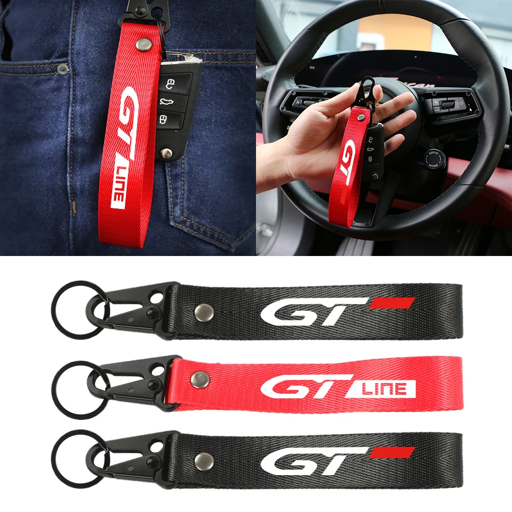 ERTG métal chromé Voiture Porte Clé, pour Peugeot GT 3008 gtline Porte-clés  Cadeau DIY Accessoires