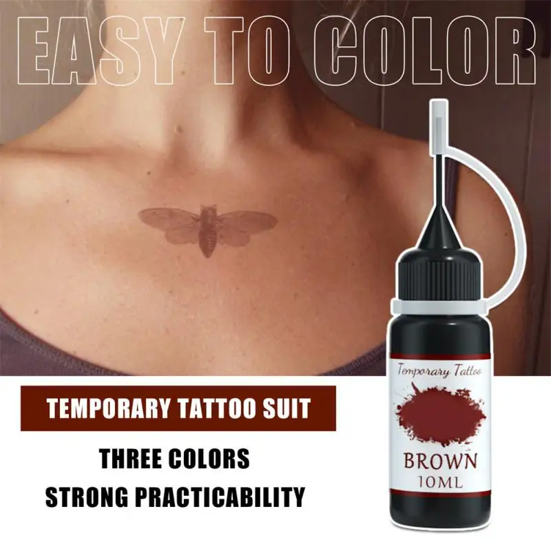1/2/3 PCS Juice Tattoo Liquid Waterproof Sweatproof And Colorfast Temporary Tattoo Body Painting Art Painless Skeleton Patterns