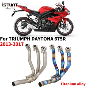 For TRIUMPH DAYTONA 675 675 R 2013 - 2017 Motorcycle Exhaust Full System Espace Titanium Front Pipe Connect Original Muffler