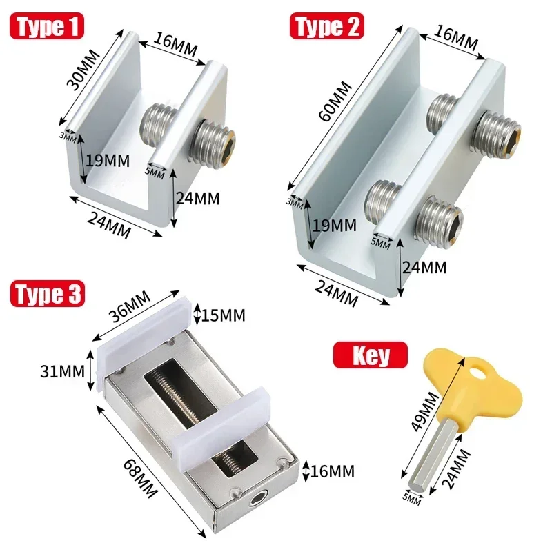 Adjustable Window Lock Stopper Safety Locks for Kids and Pets Anti-theft Door Lock Non Punch Sliding Window Hardware