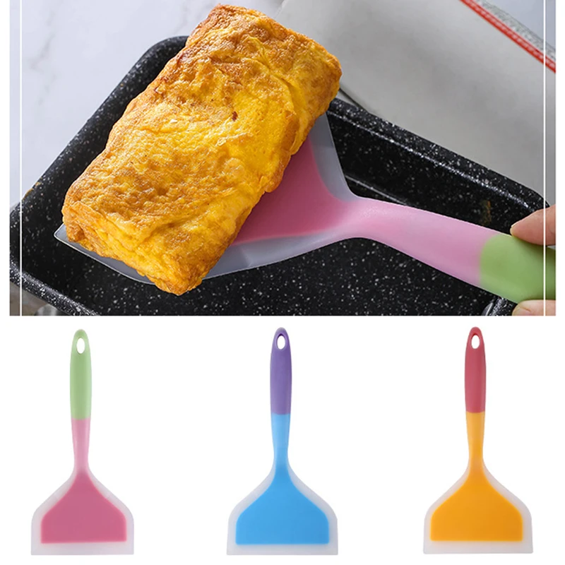 1PCS Heat Resistant Silicone Scraper Non-stick Butter Cooking Silicone Spatula Cake Pastry Scraper Omelet Spatula Kitchen Tool