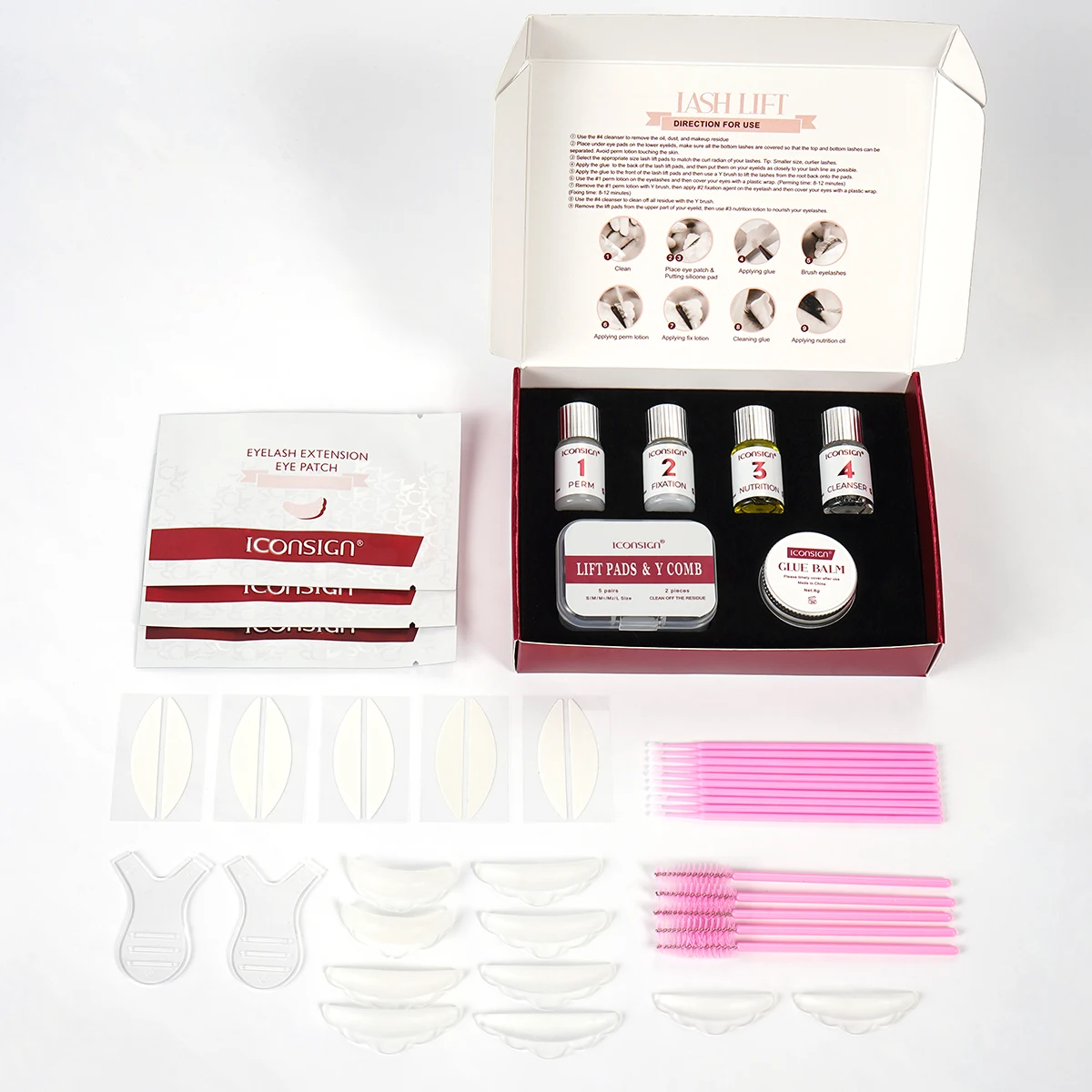 ICONSIGN Glue Balm Lash Lift Kit Cysteamine Professional Eyelash Keep 90 Days Curly Lifting Beaty Gift Kits Makeup Tools Sets