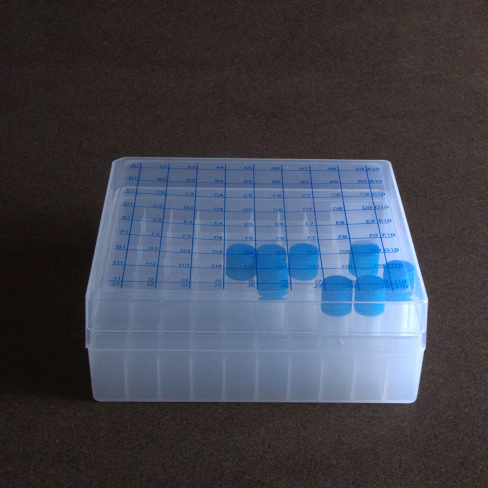 

High Quality 81holes 1.5ml/1.8ml PC Frozen tube box iquid nitrogen storage box freezing box with number