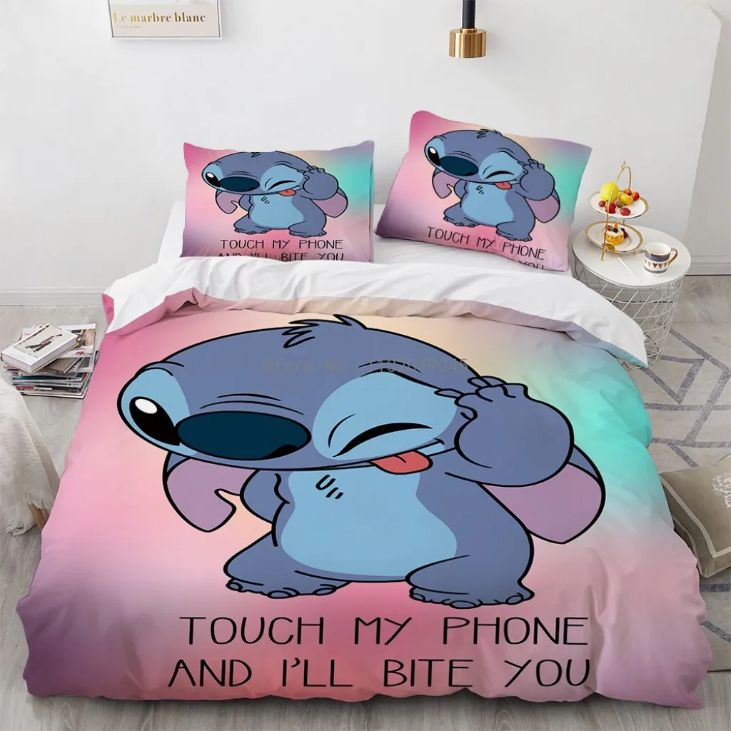 Set di biancheria da letto 3d Stitch Cartoon Set di copripiumini Disney  Lilo & Stitch popolari federe Twin Full Queen King lenzuola - AliExpress