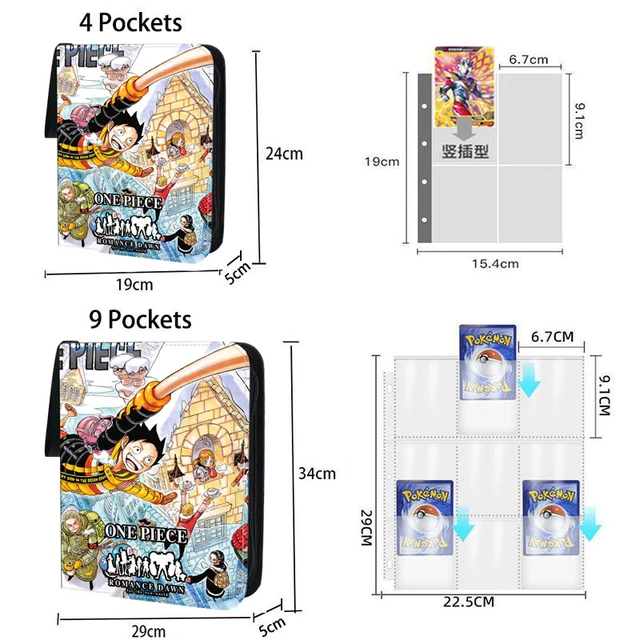 Livre d'album de cartes One Piece, collection de cartes de jeu anime, étui  portable, classeur à fermeture éclair, dossier de support, peut contenir  400 pièces-900 pièces - AliExpress