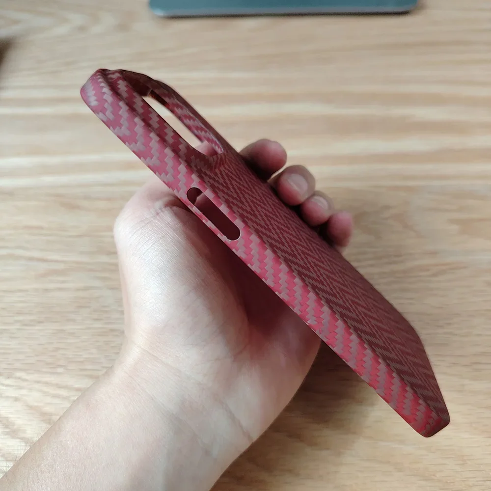 HKSN red case for ip15 pro max case Kevlar Aramid Carbon Fiber Geometric lightweight thin Anti-Scratch Non-Slip Washable 02