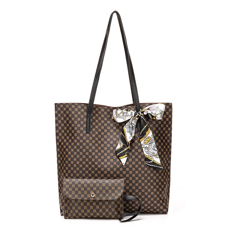 new women's bag simple solid color silk scarf Tote underarm bag versatile large capacity son and mother bag single shoulder bag