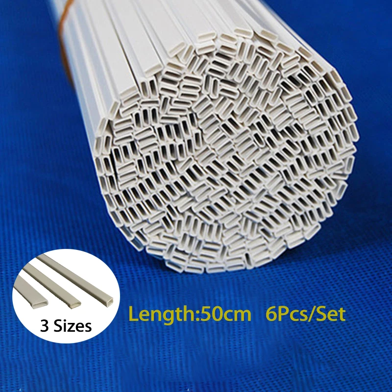 6pcsRectangularWhiteHollowSquareTubeLength50cmPlasticPipeFor
