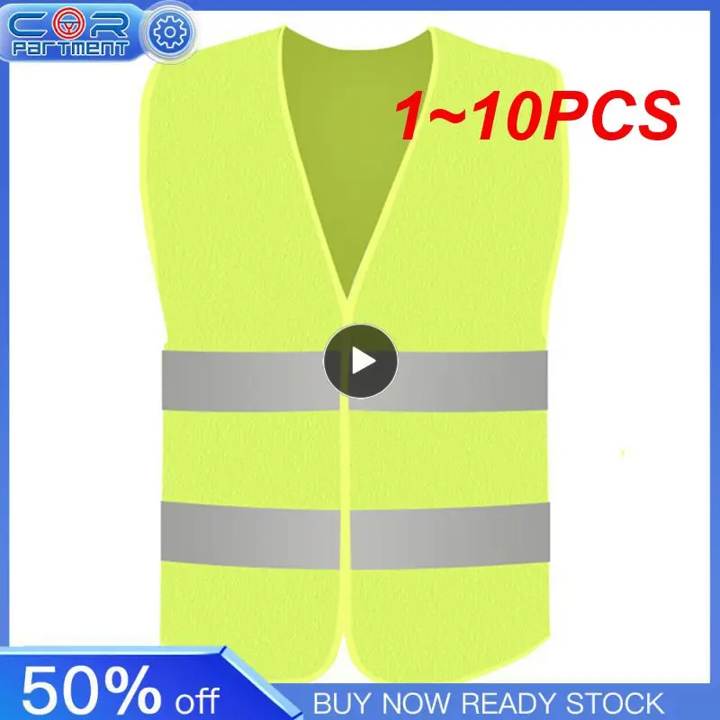 하이라이트 반사 야간 작업 안전 러닝 사이클링 안전 반사 조끼, 높은 가시성 반사 안전, 1-10 개