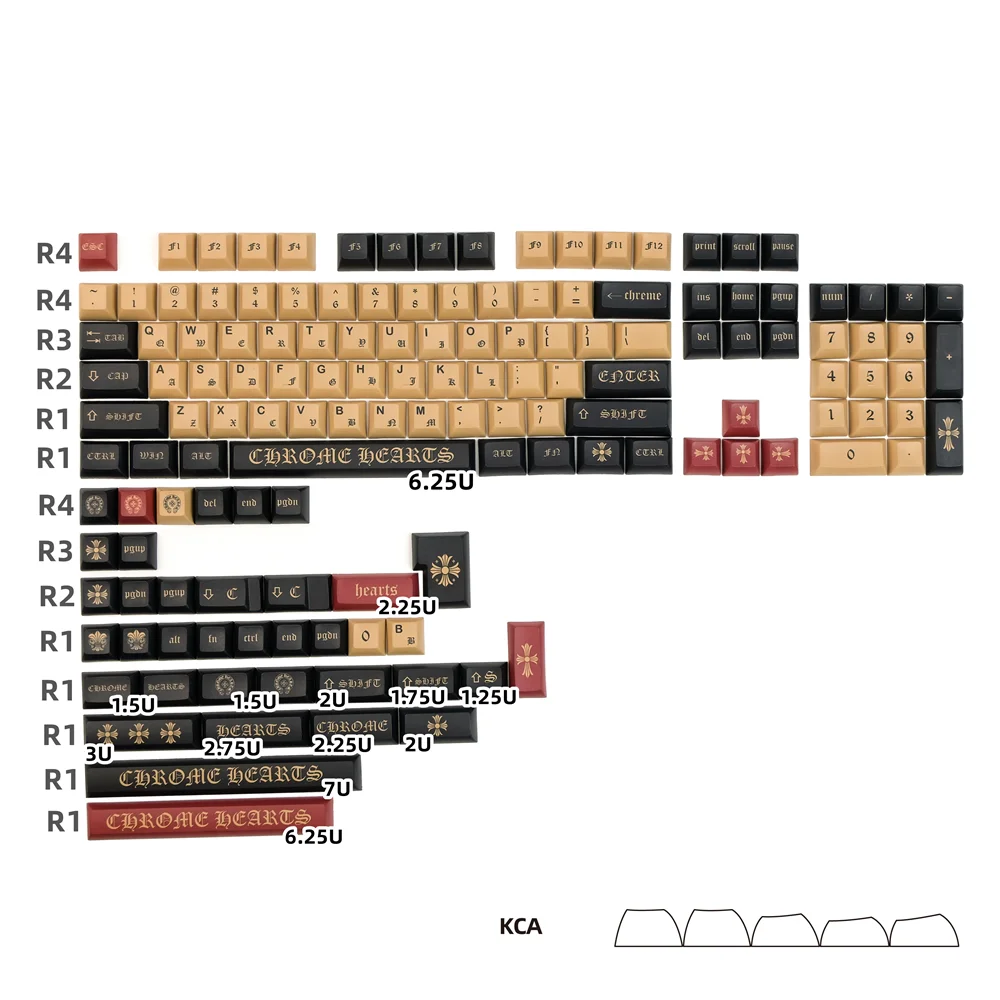 

Crow Heart PBT Keycap Mechanical Keyboard Original Custom Full Sets 142 Keys KCA Profile For GH60 GK61 GK64 68 75 82 96 104 108