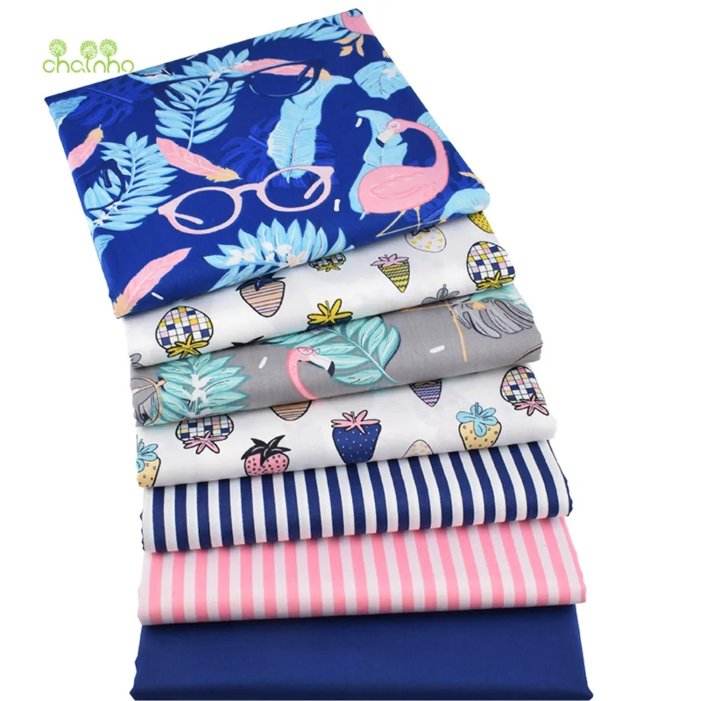 Chainho,Printed Twill Weave Cotton Fabric,DIY Sewing Quilting Material,Patchwork Cloth,Cartoon Series,7 Designs,2 Sizes,15C87