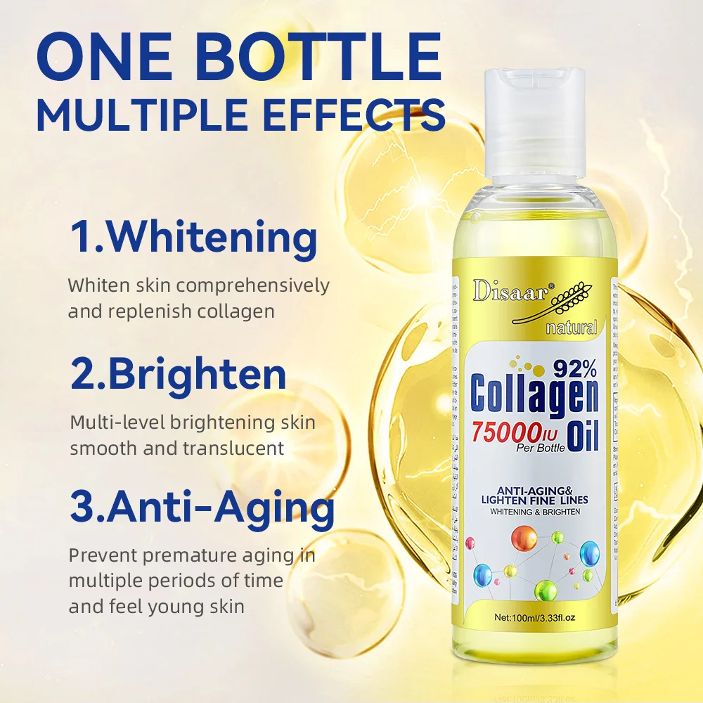 92% Collagen 75000IU Oil Skin Plumping Serums For Face Help Brighten Skin Complexion, Fight Fine Lines Heals and Repairs