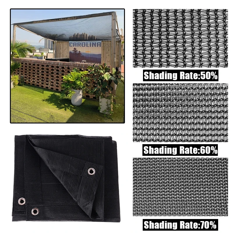 Black Round Silk Sunshade Nets Succulent Plants Cover Shed Anti-UV Sun Shelter Garden Shading Awning Privacy Mesh Shade Canopy