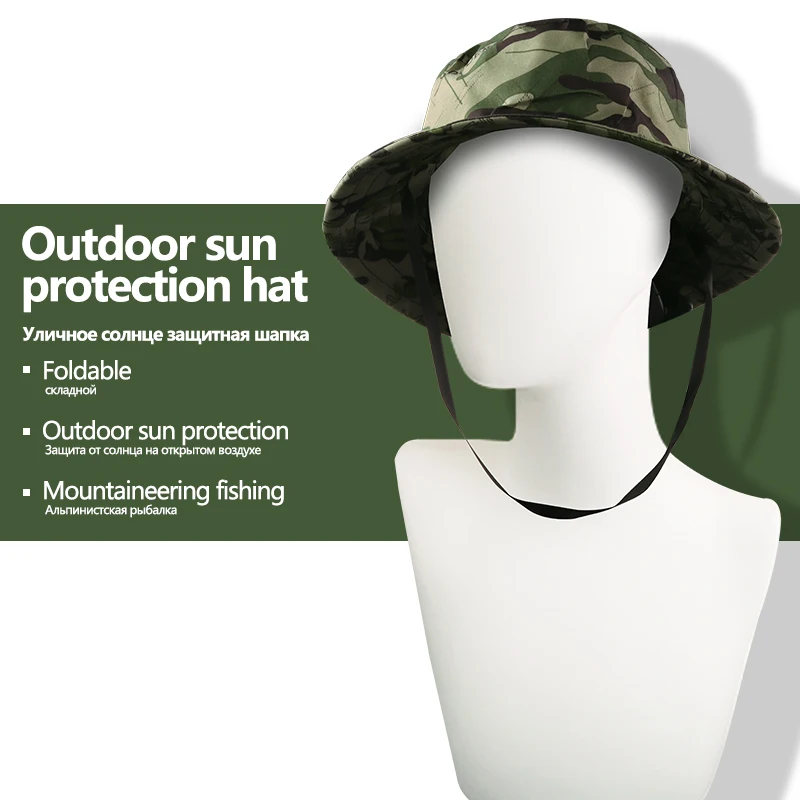

1PC Sun Shade Hat Outdoor Fishing Hunting Hiking Cap Light Weighted Wide Cap with Brim Unisex Army Fishing Cap Accessories