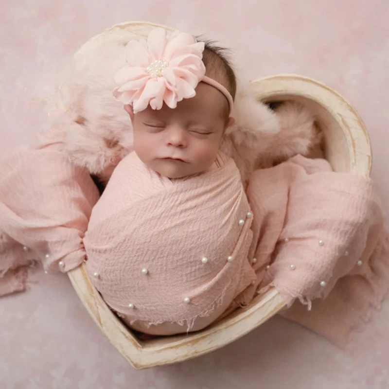 

Newborn Photography Props Tassel Wrap Posing Props Baby Photoshooting Props Elegant Photo Backdrop Blanket Basket Filler QX2D