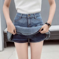Vintage Denim Mini Skirts Women Summer Sexy Solid Colour Ball Gown Skirts Jeans Female Casual Pocket Slim A-line Mini Skirts - Image 2