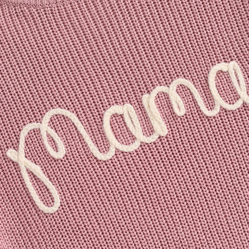 엄마와 나 글자 자수 라운드넥 니트웨어, 편안한 용수철, 가을 키즈 풀오버 상의, 패밀리 매칭 스웨터