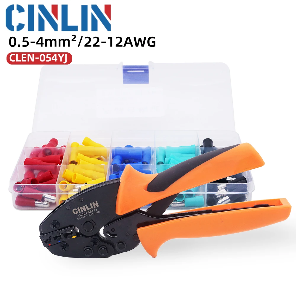 

0.5-4.0mm MINI 230mm Crimping Pliers For Insulated Terminals Electrical Connectors Ratcheting Wire Crimper Hand Tool 22-12AWG