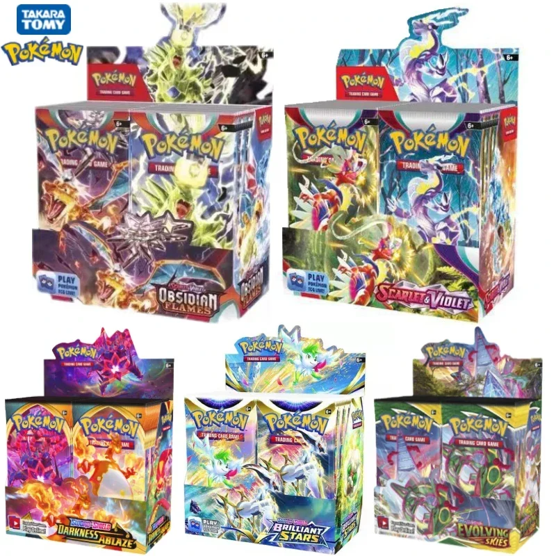 324Pcs Pokemon Card Fiamme Di Ossidiana Scarlet & Violet Booster Box Pokragon Trading Card Game Battle Energy Collection Cards Toys