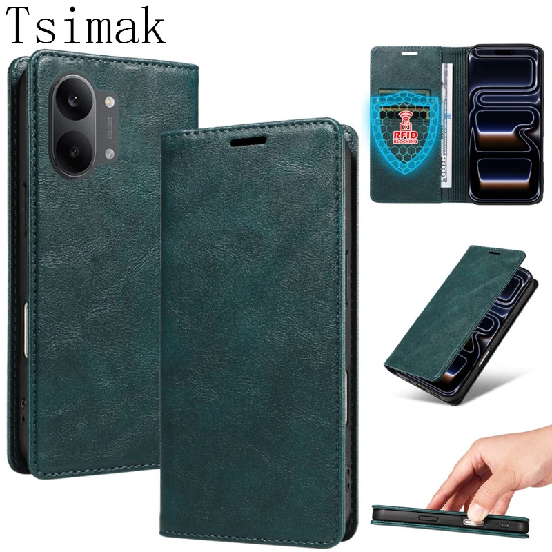 Premium Magnetic Flip Leather Wallet Case - Durable and Stylish Protection