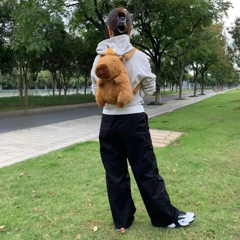 Lovely Capybara Plush Backpack Kawaii Fashion Plushie Fur Bag Children's Bag Shoulder Bag Mini Knapsack Bags Gift For Girlfriend