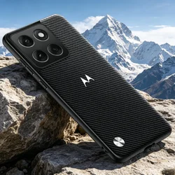 Minimalist Plain Leather Anti - Drop Phone Case - Motorola Moto G47 (Carbon Black)